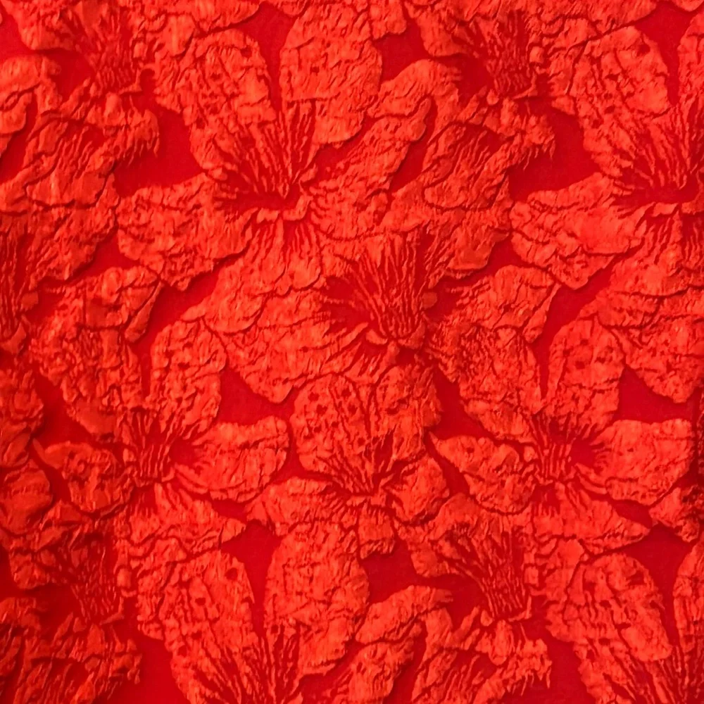 HYACINTH HOUSE  Red Jacquard Noelle Blouse
